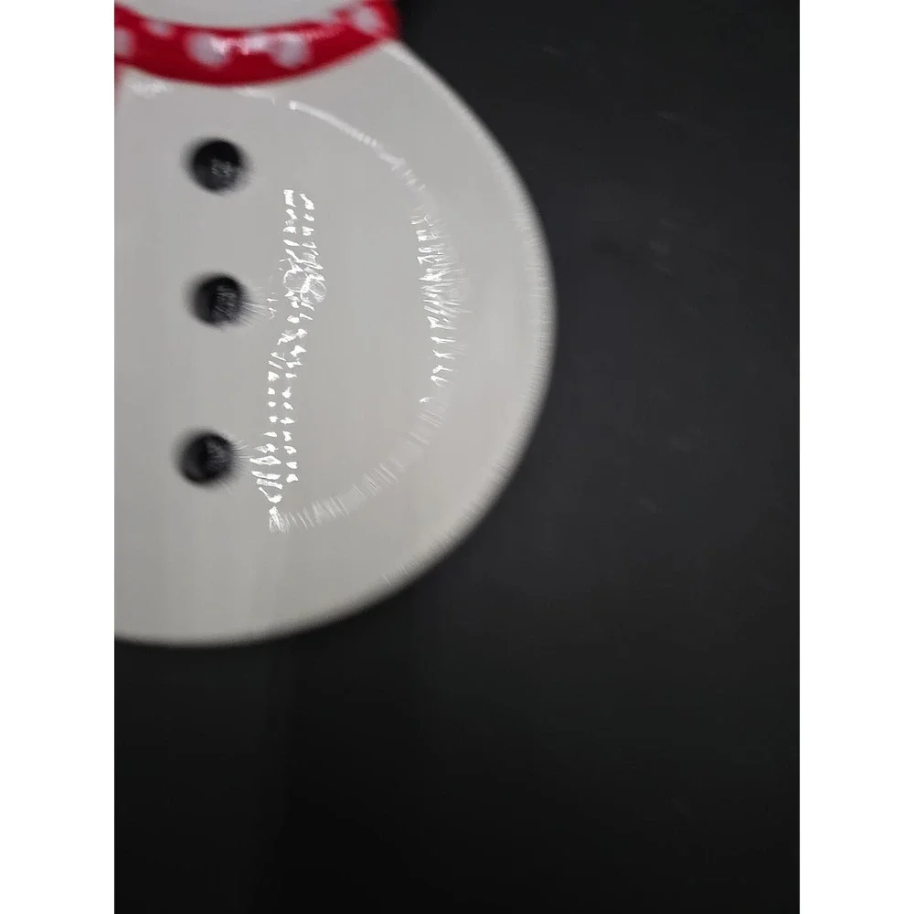 Snowman Red White Snack Plate Cup Mug. Christmas Seasonal Department 56 w/box‎